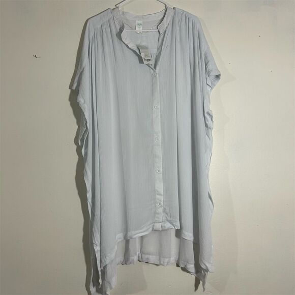 Oasis Women's White Short Sleeve Tunic Cover-Up Size S - Picture 1 of 10